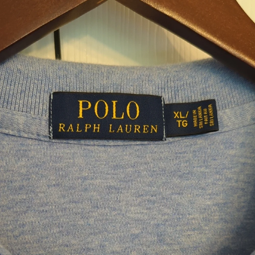 Polo Ralph Lauren Men's Heather Light Blue Cotton Polo
